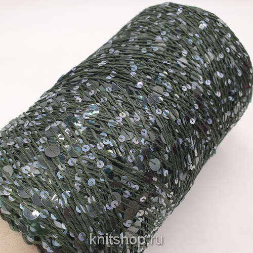 Lustrosa (6881 хвоя, пайетки) хлопок, пайетки 3мм, 6мм 300м/100гр