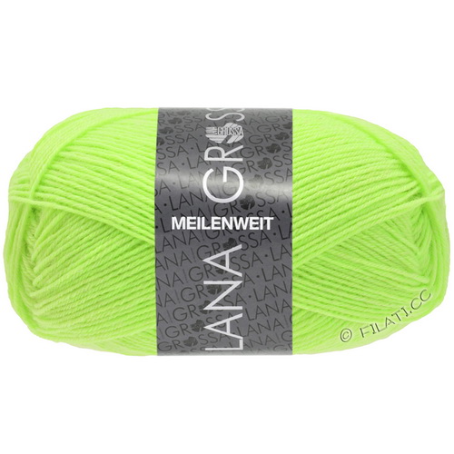 Lana Grossa Meilenweit 50 neon (1393 салатовый неон) 80% меринос, 20% полиамид 50 г/210 м