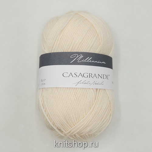 Casagrande Millennium (31.001 сливочный) 75% меринос экстрафайн, 25% па 50г/210м