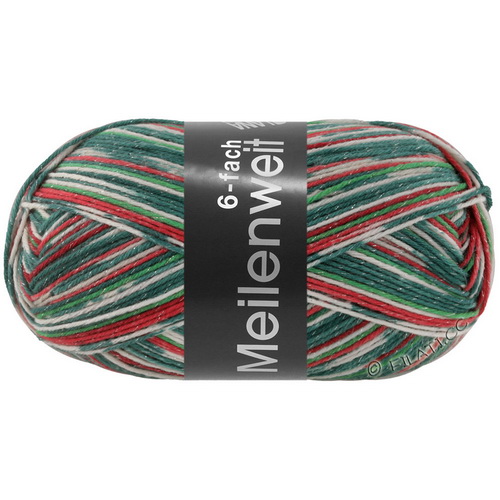 Lana Grossa Meilenweit 150 6-Ply Merino Christmas Lurex (626) 80% меринос, 20% па, люрекс 150г/390м