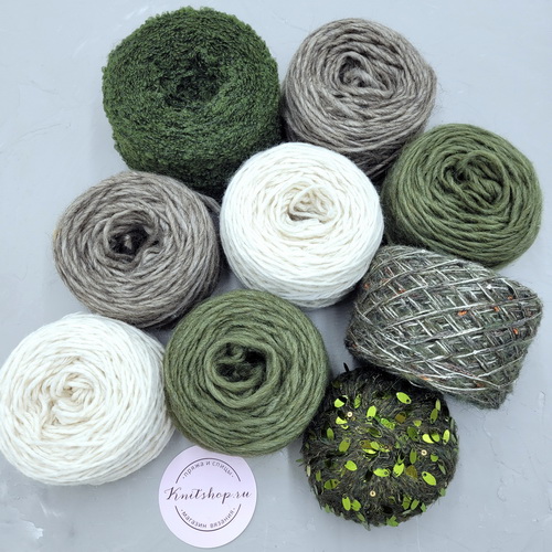 Набор пряжи Хвойный Лес (515гр)