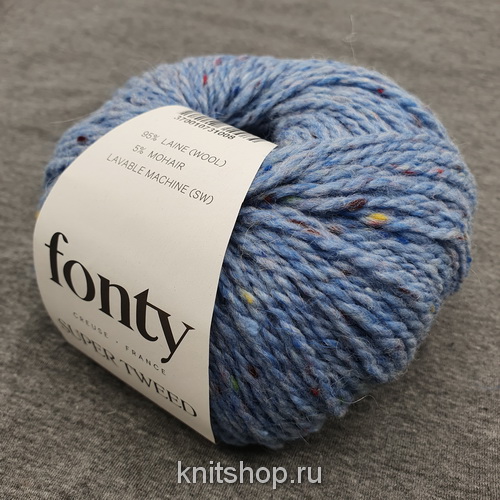 Fonty Super Tweed (09 голубой) 95% меринос, 5% мохер 50 г/110 м 
