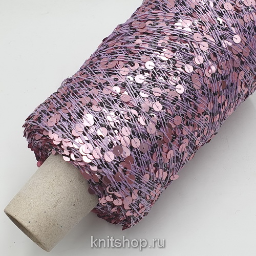 Lustrosa (2318 лаванда, пайетки пыльн.роза, антрацит) 100% хлопок пайетки 3, 6мм 300м/100гр