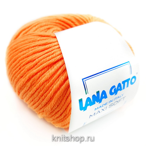 Lana Gatto Maxi Soft (14472 оранжевый неон) 100% меринос экстрафайн 50 г/90 м