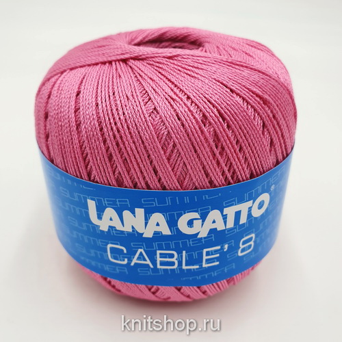 Lana Gatto Cable 8 (06590 ярко-розовый) 100% хлопок 50 г/283 м
