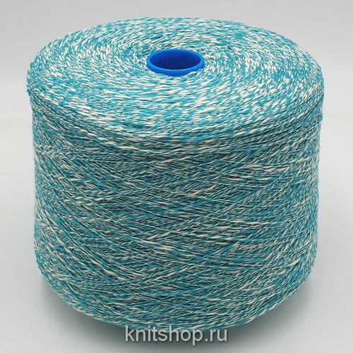 Millefili Slubbino (Tornado бирюза белый) 95% хлопок, 5% поликарбамид 680м/100гр фламме