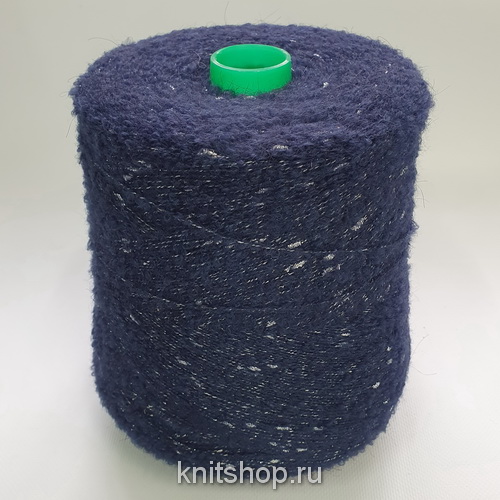 New Costellazione (3014 т-синий, люрекс серебро) 50% меринос, 40% акрил, 10%люрекс 350м/100г шишечки