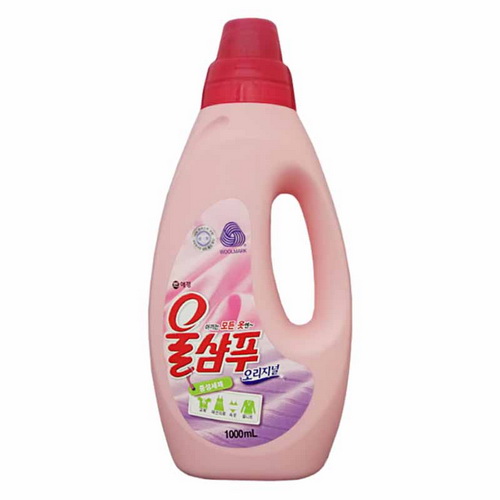 Aekyung Wool Shampoo Original (розовый) Жидкое средство для стирки деликатных тканей Вул шампу 1л