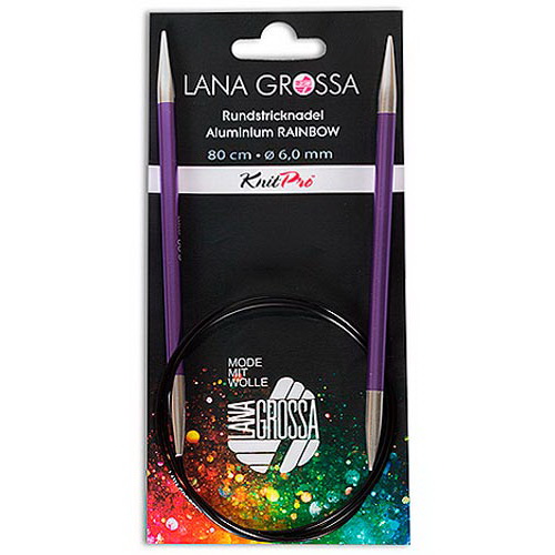 Спицы круговые 5,5 мм 80 см алюминий Rainbow Lana Grossa