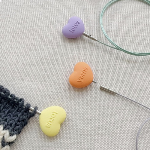 Заглушки для лесок сердечки желтые Lotus Yarns