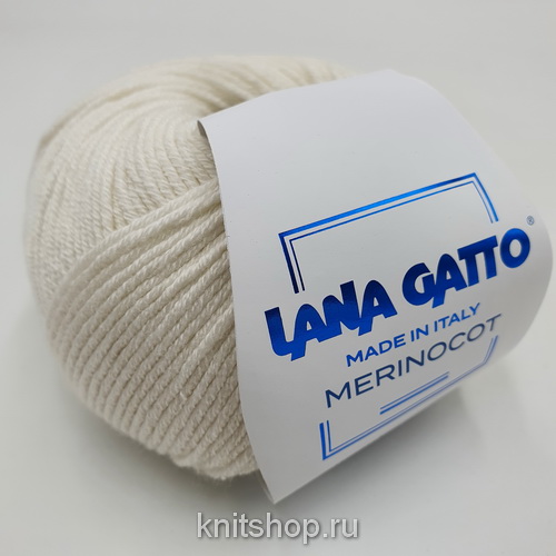 Lana Gatto Merinocot (10001 белый) 53% меринос экстрафайн, 47% хлопок 50г/125м