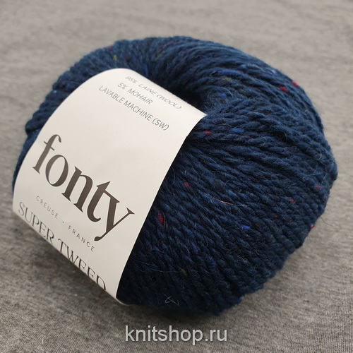 Fonty Super Tweed (19 темно-синий) 95% меринос, 5% мохер 50 г/110 м 