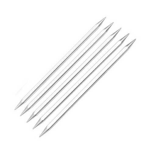 Спицы чулочные 15см 5мм Nova Cubics Knit Pro 5шт, никелированная латунь, серебристый