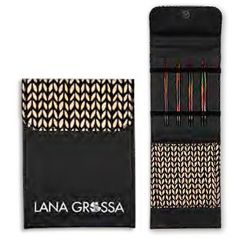 Набор разъемных спиц, малый, дерево, многоцветные, ткань, цвет Черный, Lana Grossa