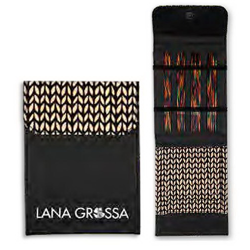 Набор чулочных спиц 15см малый, дерево, многоцветные, ткань, цвет Черный Lana Grossa