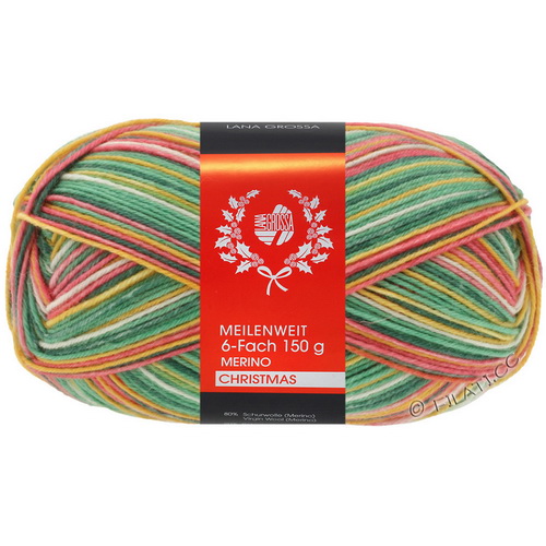 Lana Grossa Meilenweit 150 6-Ply Merino Christmas (320) 80% меринос, 20% полиамид 150 г/390 м
