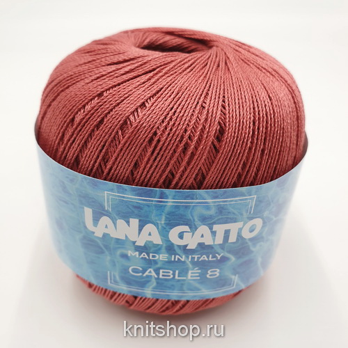 Lana Gatto Cable 8 (08881 пыльный коралл) 100% хлопок 50 г/283 м