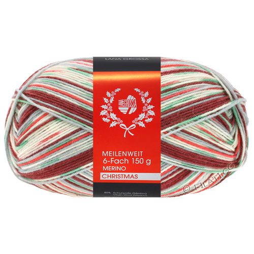 Lana Grossa Meilenweit 150 6-Ply Merino Christmas (614) 80% меринос, 20% полиамид 150 г/390 м
