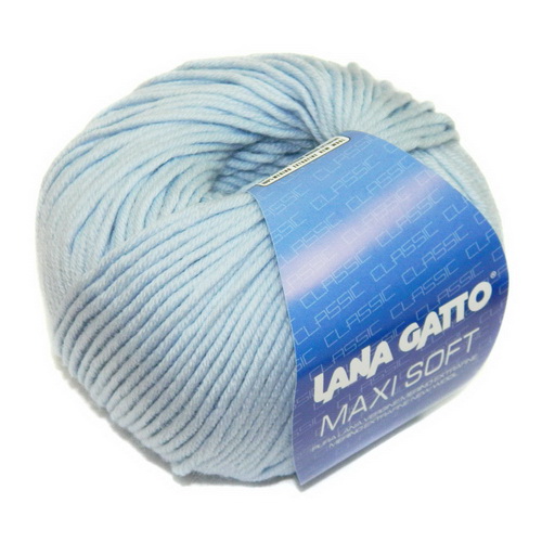 Lana Gatto Maxi Soft (12260 светло-голубой) 100% меринос экстрафайн 50 г/90 м