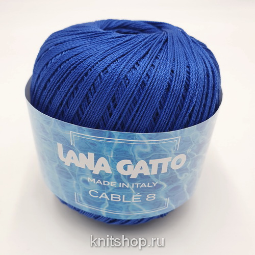 Lana Gatto Cable 8 (06596 синий) 100% хлопок 50 г/283 м