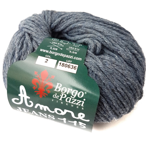Borgo de'Pazzi Amore Jeans (2) 35% хлопок, 35% шерсть, 30% полиамид 50 г/115 м