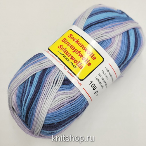 Sockenwolle (голубой) 75% меринос, 25% па 100г/420м