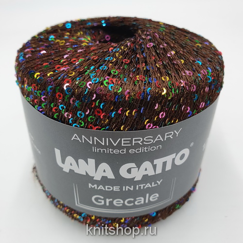 Lana Gatto Grecale (8988 шоколад) 55% нейлон, 45% полиэстер (пайетки) 25г/112м