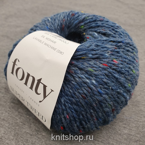 Fonty Super Tweed (20 синий) 95% меринос, 5% мохер 50 г/110 м 