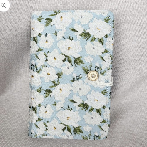 Чехол для круговых спиц, хлопок, на пуговице, цвет White Flower, Lotus Yarns