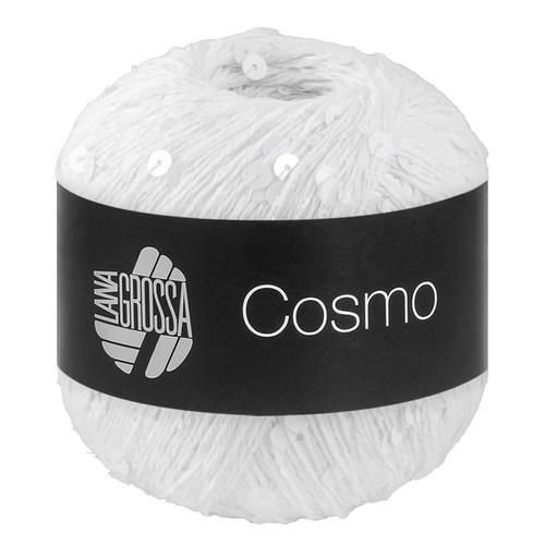 Lana Grossa Cosmo (001) 100% хлопок, пайетки 100г/260м