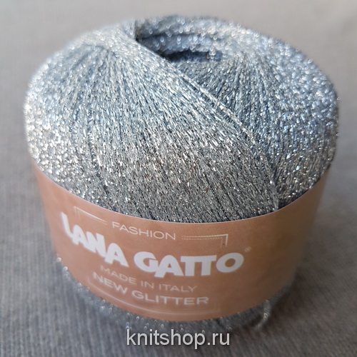 Lana Gatto New Glitter (8592 серебро) 51% полиэстер, 49% нейлон 25 г/300 м