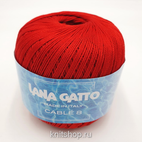 Lana Gatto Cable 8 (06572 красный) 100% хлопок 50 г/283 м