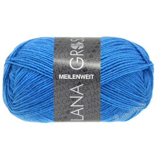 Lana Grossa Meilenweit 50 neon (1395 синий неон) 80% меринос, 20% полиамид 50 г/210 м