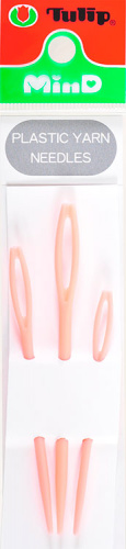 Набор игл для шитья пряжей (длина 70мм, 80мм, 94мм), пластик, светло-розовый, Tulip
