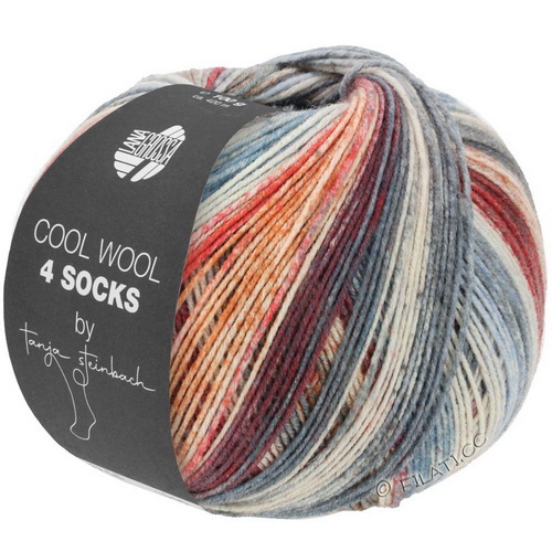 Lana Grossa Meilenweit Cool Wool 4 Socks print (7758) 75% меринос, 25% полиамид 100г/420м