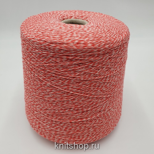 Pecci Filati Cocorito (28612 коралловый меланж) 70% хлопок, 30% па 650м/100гр шнурок наполненный па