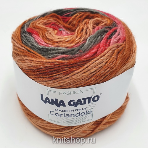 Lana Gatto Coriandolo (09329 осенний) 75% шерсть вирджн, 23% акрил, 2% люрекс 100г/300м