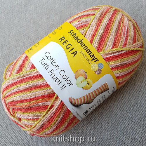 Schachenmayr Regia Cotton Tutti Frutti (02426) 72% хлопок, 18% полиамид, 10% полиэстер 100 г/420 м