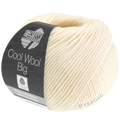 Lana Grossa Cool Wool Big uni (1008) 100% меринос экстрафайн 50 г/120 м
