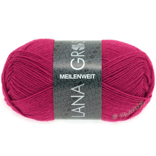 Lana Grossa Meilenweit 50 (1313 фуксия) 80% меринос, 20% полиамид 50 г/210 м