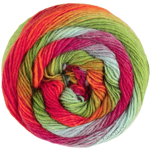 Lana Grossa Meilenweit 100 Color Mix Multi (8004) 75% шерсть мериноса, 25% па 100г/400м