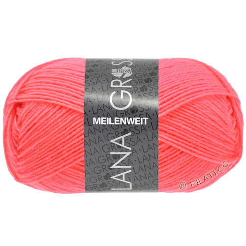 Lana Grossa Meilenweit 50 neon (1397 розовый неон) 80% меринос, 20% полиамид 50 г/210 м