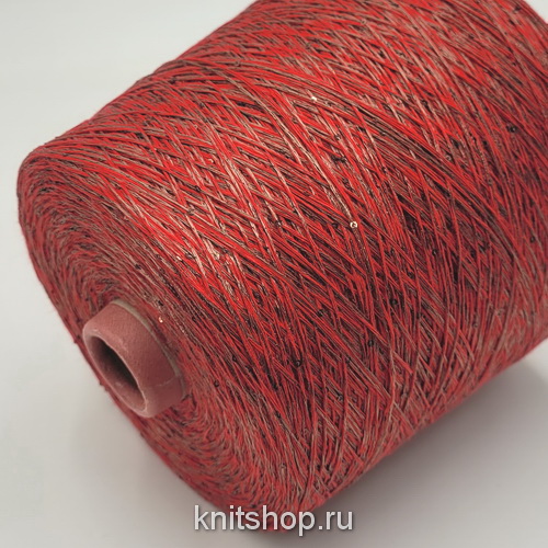 Lagopolane Brezza (9030 красный, какао, пайетки какао 2мм) 44% хлопок, 56% пл, пайетки 470м/100гр