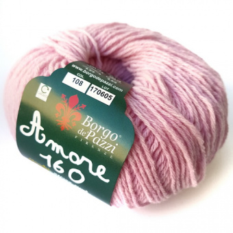 Borgo de'Pazzi Amore 160 (108) 70% шерсть, 25% па, 2% вискоза, 2% акрил, 1% полиэстер 50 г/160 м