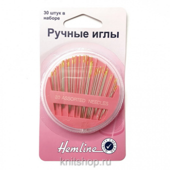Иглы ручные для рукоделия в круглом органайзере, 30шт
