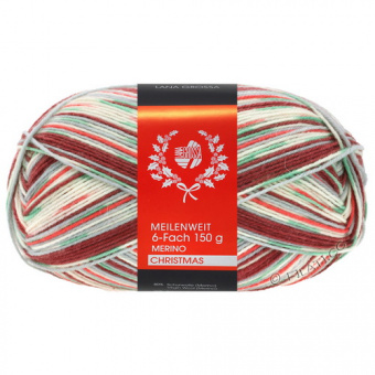 Lana Grossa Meilenweit 150 6-Ply Merino Christmas (614) 80% меринос, 20% полиамид 150 г/390 м
