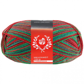 Lana Grossa Meilenweit 100 Merino Lurex Christmas (6794) 80% меринос, 20% па, люрекс 100 г/420 м