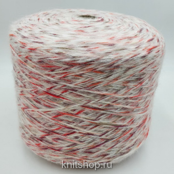 Allegro (Panna Red Lux бело-бордо с люрексом) 60% мохер, 5% люрекс, 35% другие волокна 200м/100гр