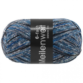 Lana Grossa Meilenweit 150 6-Ply Denim Mix (9639) 80% меринос, 20% полиамид 150г/390м