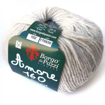 Borgo de'Pazzi Amore 160 (102) 70% шерсть, 25% па, 2% вискоза, 2% акрил, 1% полиэстер 50 г/160 м